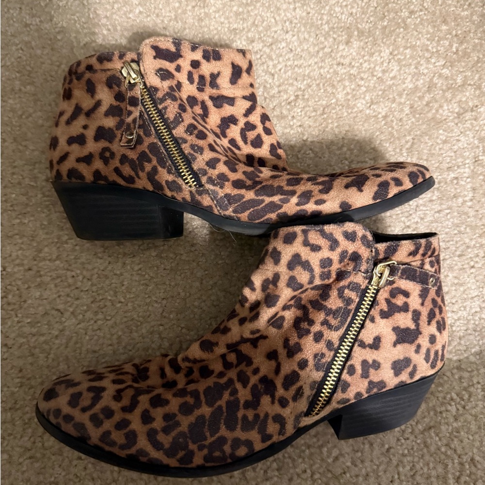 Leopard Print Ankle Boots